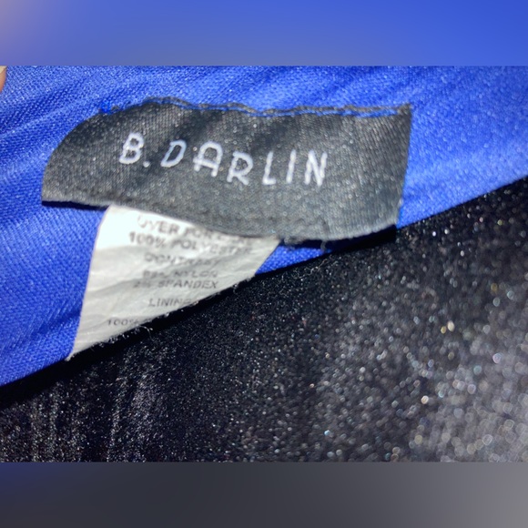 B.Darlin Dress Formal Prom Homecoming Blue & Silver High/Low Size 7/8 [bb] - Picture 7 of 8